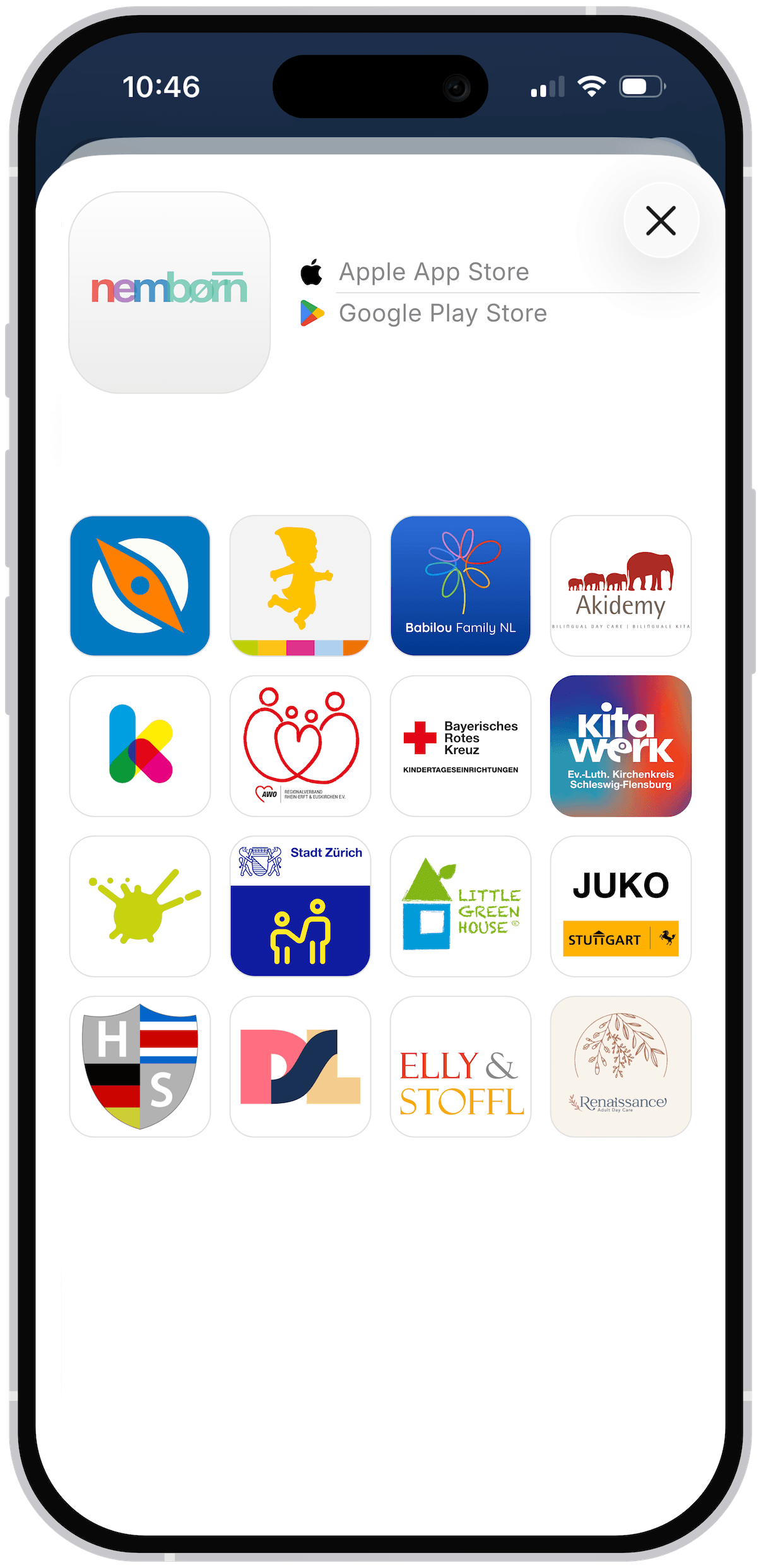 Custom branded childcare apps for iOS, Android and web platforms